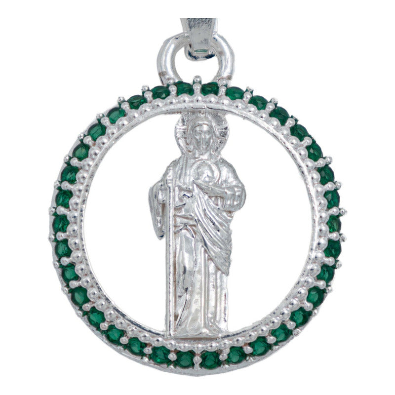 Dije Chico San Judas Zirconias Regalo Hombre Mujer Plata 925