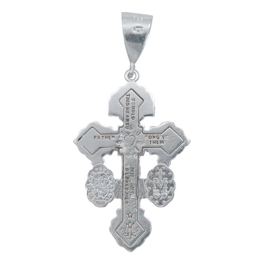 Dije Cruz Perdón Crsito San Benito Virgen Plata 925 5.4 Cm