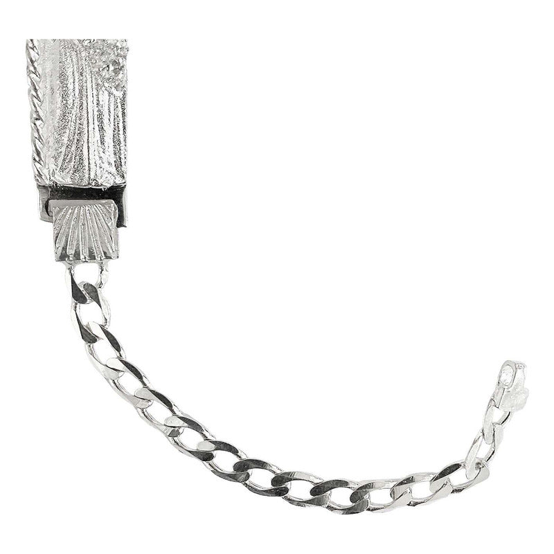 Pulsera Esclava San Judas Tadeo Zirconias Plata Ley S925