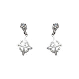 Aretes Broquel Pendiente Nudo De Bruja Zirconia Plata Ley925