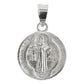 Medalla Doble Vista Diamantada San Benito Plata 925 2.4 Cm