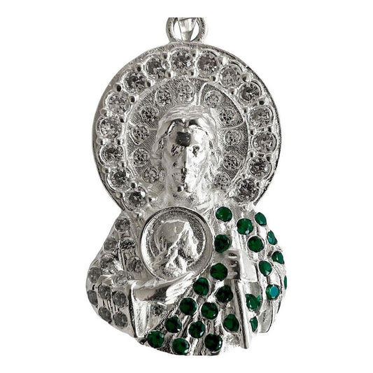 Medio Dije San Judas Tadeo Mediano Zirconias Plata 925