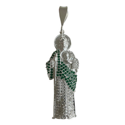 Dije Gigante San Judas Tadeo Zirconias Plata Solida 925