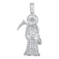 Dije Santa Muerte Artesanal Full Zirconias Plata 925 6.2 Cm