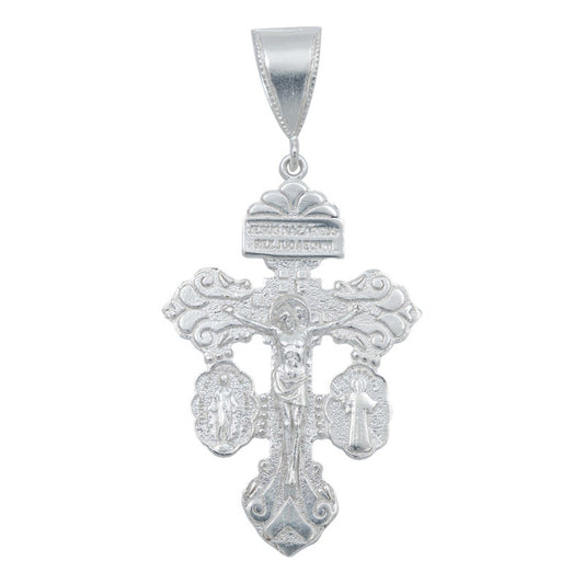 Dije Cruz Perdón Cristo San Benito Virgen Plata S925 6.1 Cm