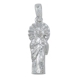 Dije Chico San Judas Liso Zirconia Plata Ley 925 4.5 Cm