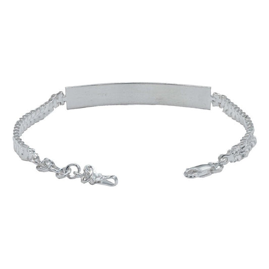 Pulsera Esclava Ajustable Placa Rolo Unisex Plata 925 5 Mm