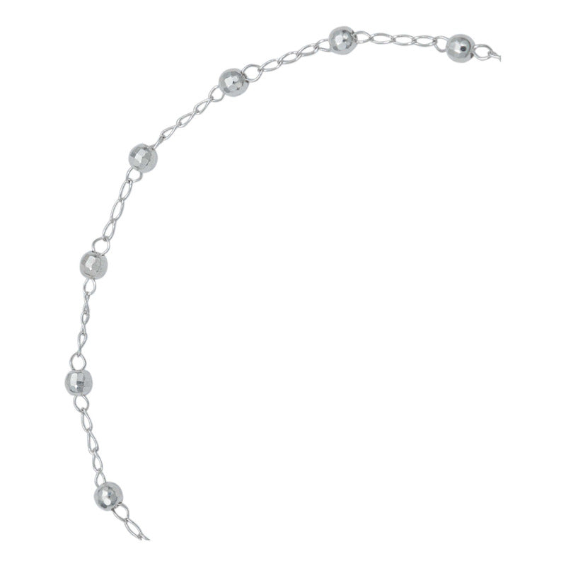 Pulsera Ajustable Bola Diamantada 3mm Mujer Amor Plata 925