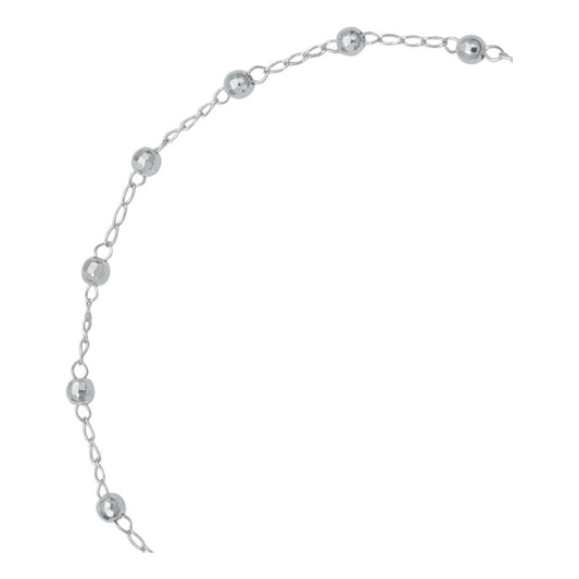 Pulsera Ajustable Bola Diamantada 3mm Mujer Regalo Plata 925