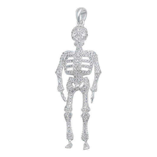 Dije Calavera Muerte Zirconias Hip Hop Plata Solida 925