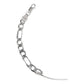 Esclava Hombre Pulsera Fígaro Plata Diamantada 925 Placa 6mm