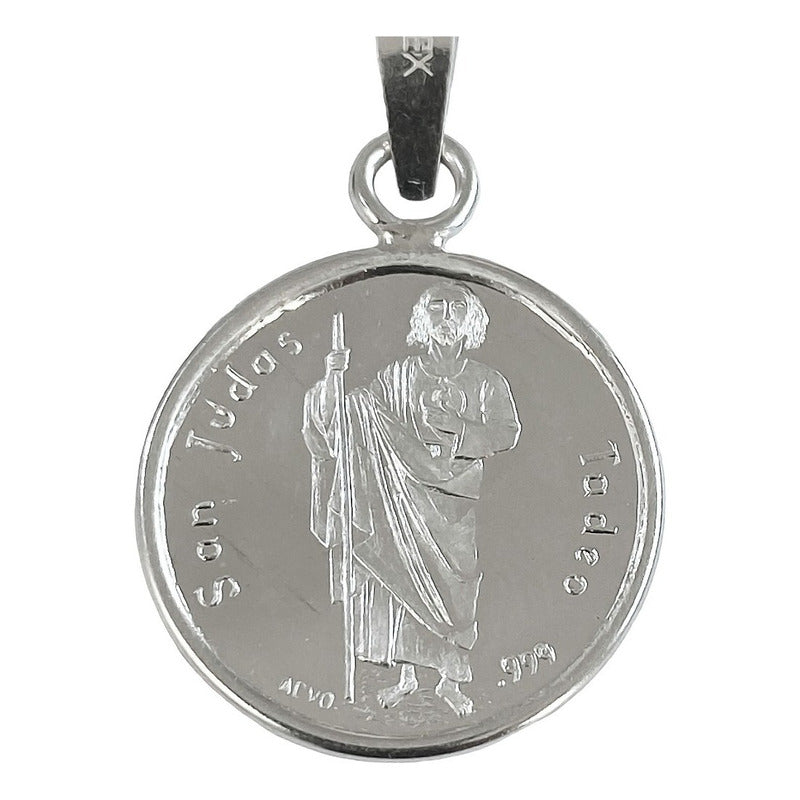 Dije Medalla San Judas Tadeo Mediana Plata Pura Ley 999