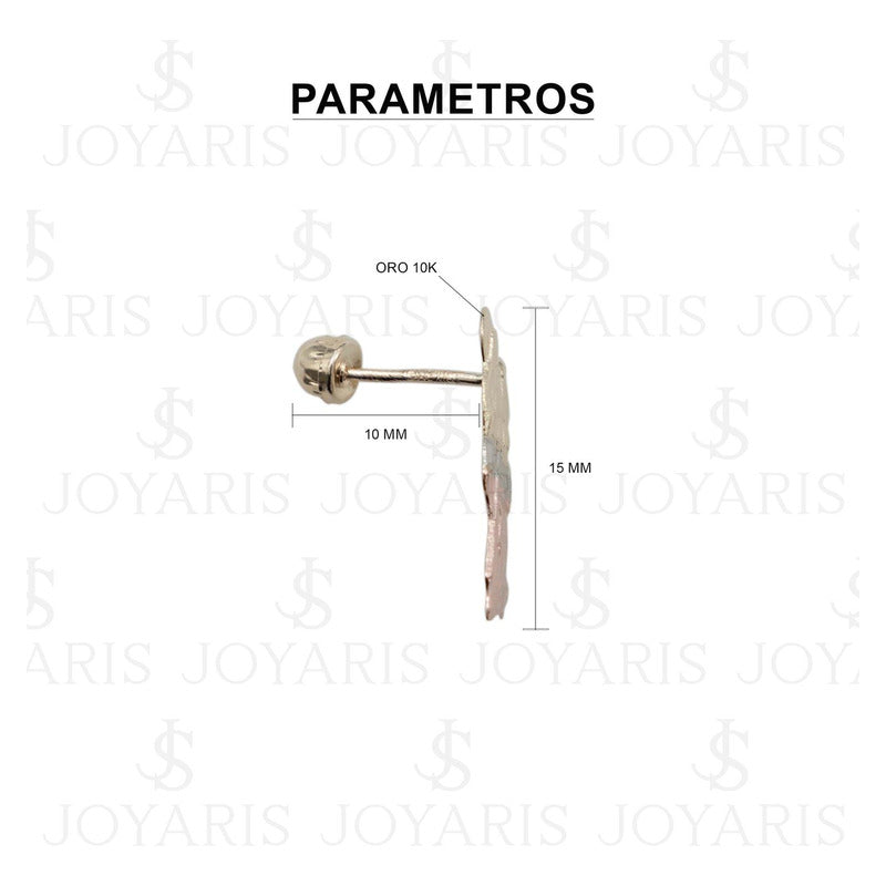 Arete Broquel Santa Muerte Grande Florentina Mujer Oro 10k