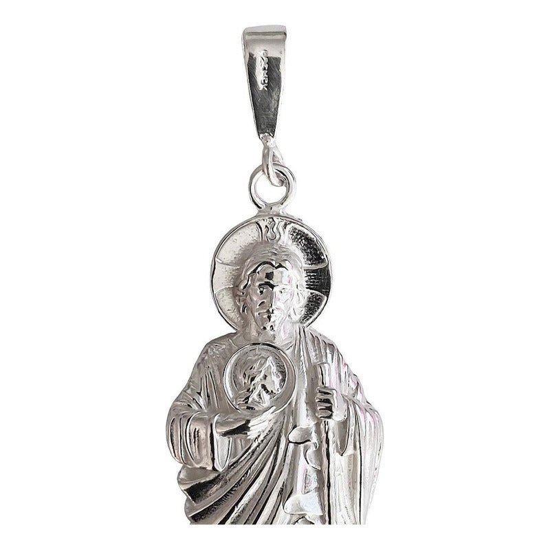 Dije Mediano San Judas 7.5 Cm Liso De Plata Ley 925