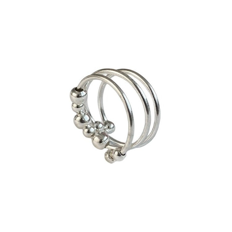 Anillo Ajustable Antiestres Movible Antiansiedad Plata 925