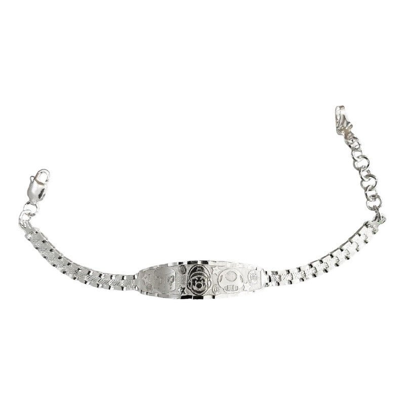 Pulsera Ajustable Para Niño Niña Zirconias Regalo Plata 925