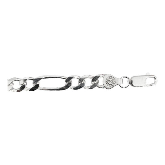 Esclava Pulsera Fígaro 3x1 Caballero Hombre Plata 925 6 Mm