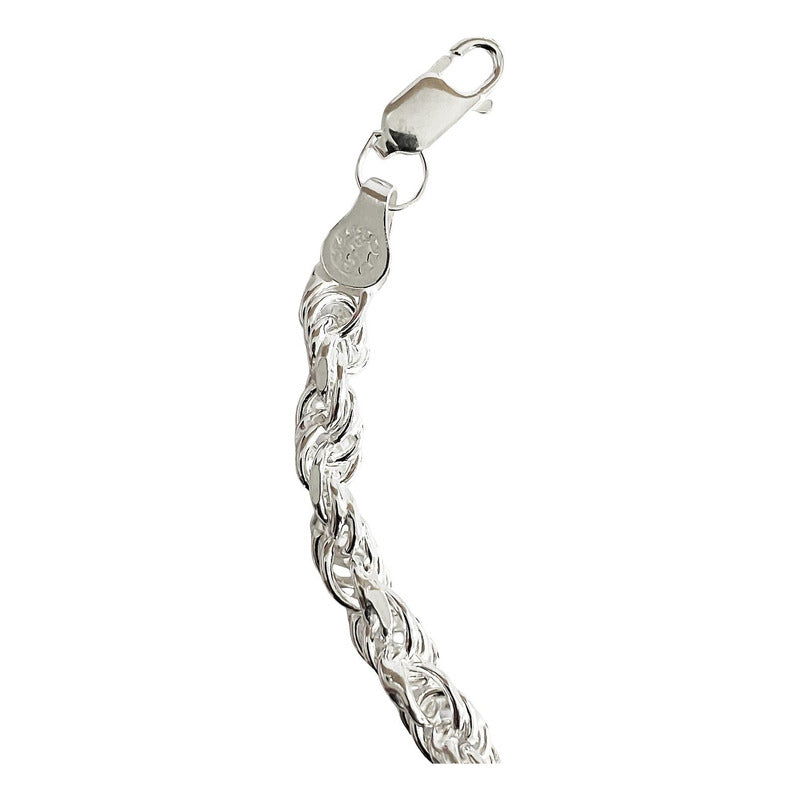 Pulsera Gruesa Torzal Hombre Plata Solida Ley 925 6 Mm