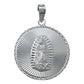 Medalla Diamantada Mediana Virgen Guadalupe Plata 925 3.1cm