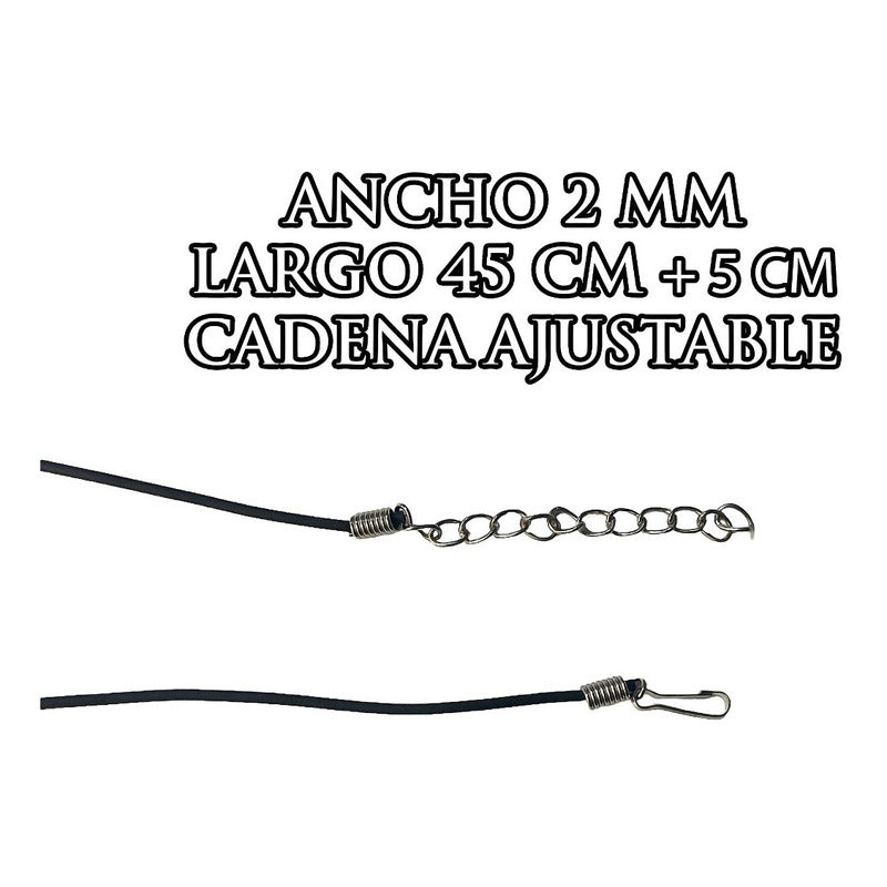 Collar De Caucho Ajustable Nudo De Bruja Zirconias Plata 925