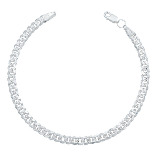 Pulsera Cuba Diamantada Cerrada Hombre Mujer Plata 925 5 Mm