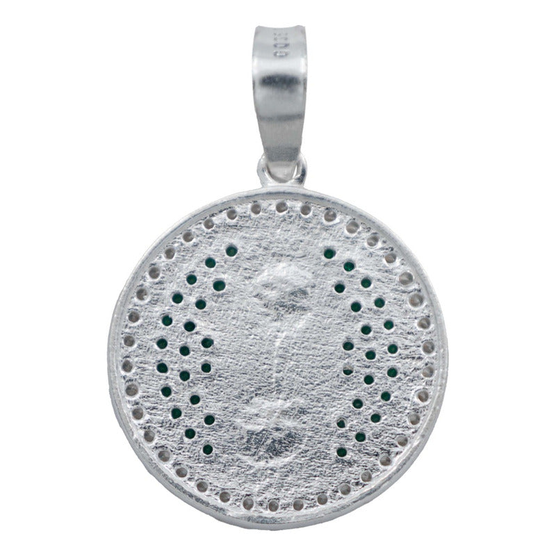 Dije Medalla Virgencita De Guadalupe Zirconias Plata 925