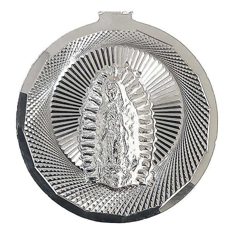 Medalla Diamantada Med Torso Virgen Guadalupe Plata Ley 925