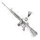 Dije Mediano Fusil M16 Con Zirconias De Plata Solida Ley 925