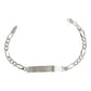 Esclava Hombre Pulsera Fígaro Plata 925 Placa Lisa 6 Mm