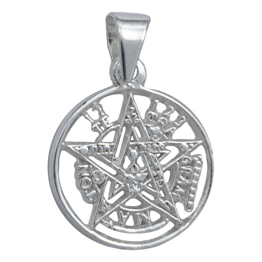 Dije Medalla Tetragramaton Chica Detallada Plata 925 2.1 Cm