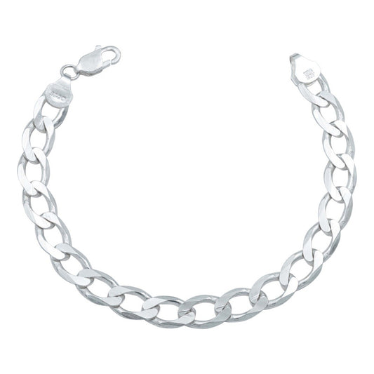 Pulsera Cubana Gruesa Lisa Regalo Hombre Plata 925 7 Mm