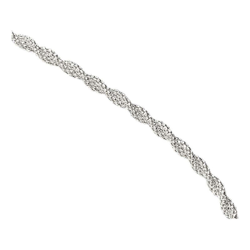 Cadena Torzal Espuma Mujer Regalo Italiana Plata 925 50 Cm