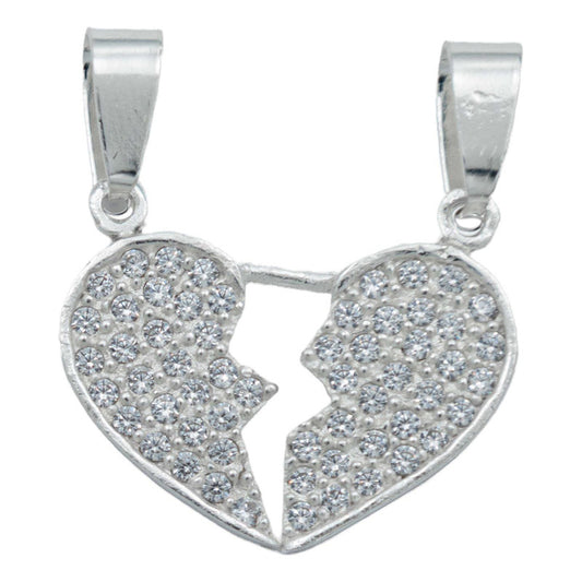 Dije Doble Corazón Amor Mujer Novios Regalo Plata 925