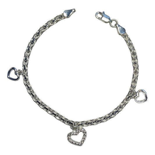 Pulsera Amistad Amor Corazon Regalo San Valentin Plata 925