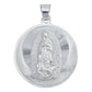 Dije Medalla Doble Vista San Judas Virgen Plata 925 2.9 Cm