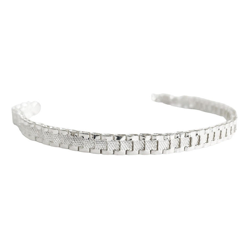 Pulsera Rolex Esclava Hombre Mujer Plata Solida Ley 925 5mm