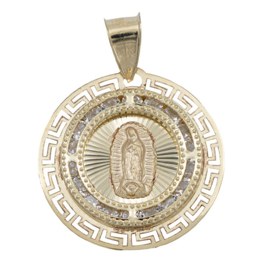 Dije Medalla Grecas Virgen Guadalupe Maria Oro 10k 2.1 Cm