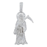 Dije Santa Muerte Artesanal Full Zirconias Plata 925 6.2 Cm