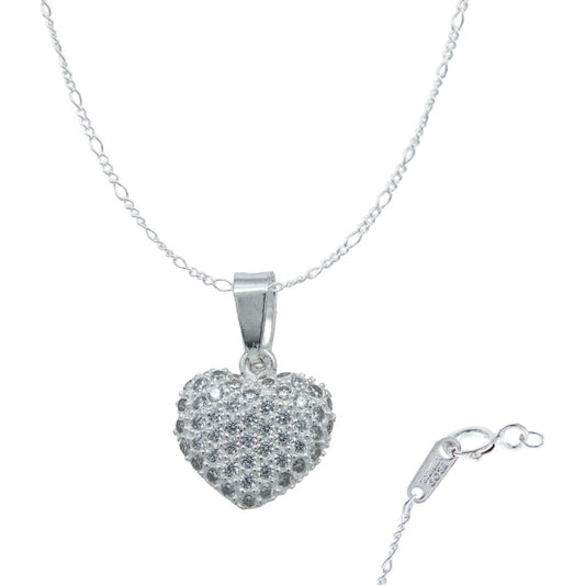 Collar Corazón Chico Bulto Amor Regalo Mujer Plata 925