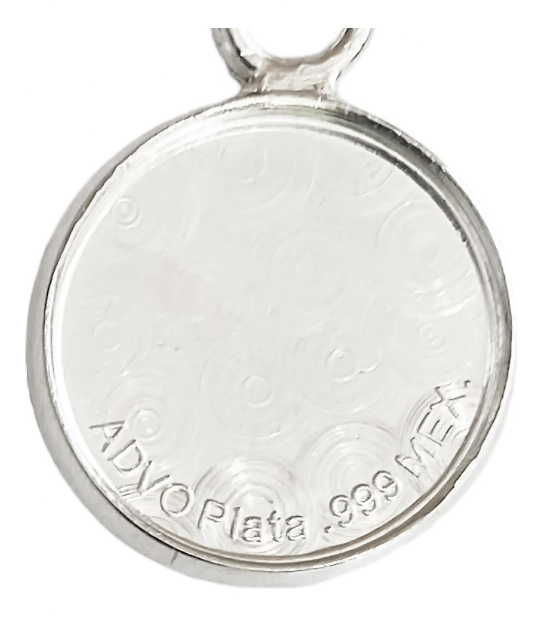 Dije Medalla Espiritu Santo Chica Plata Pura Ley 999