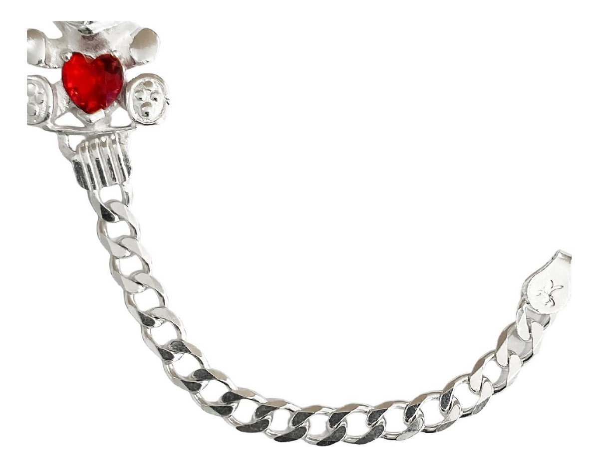 Pulsera Esclava Osito Zirconias Dama Mujer Regalo Plata 925