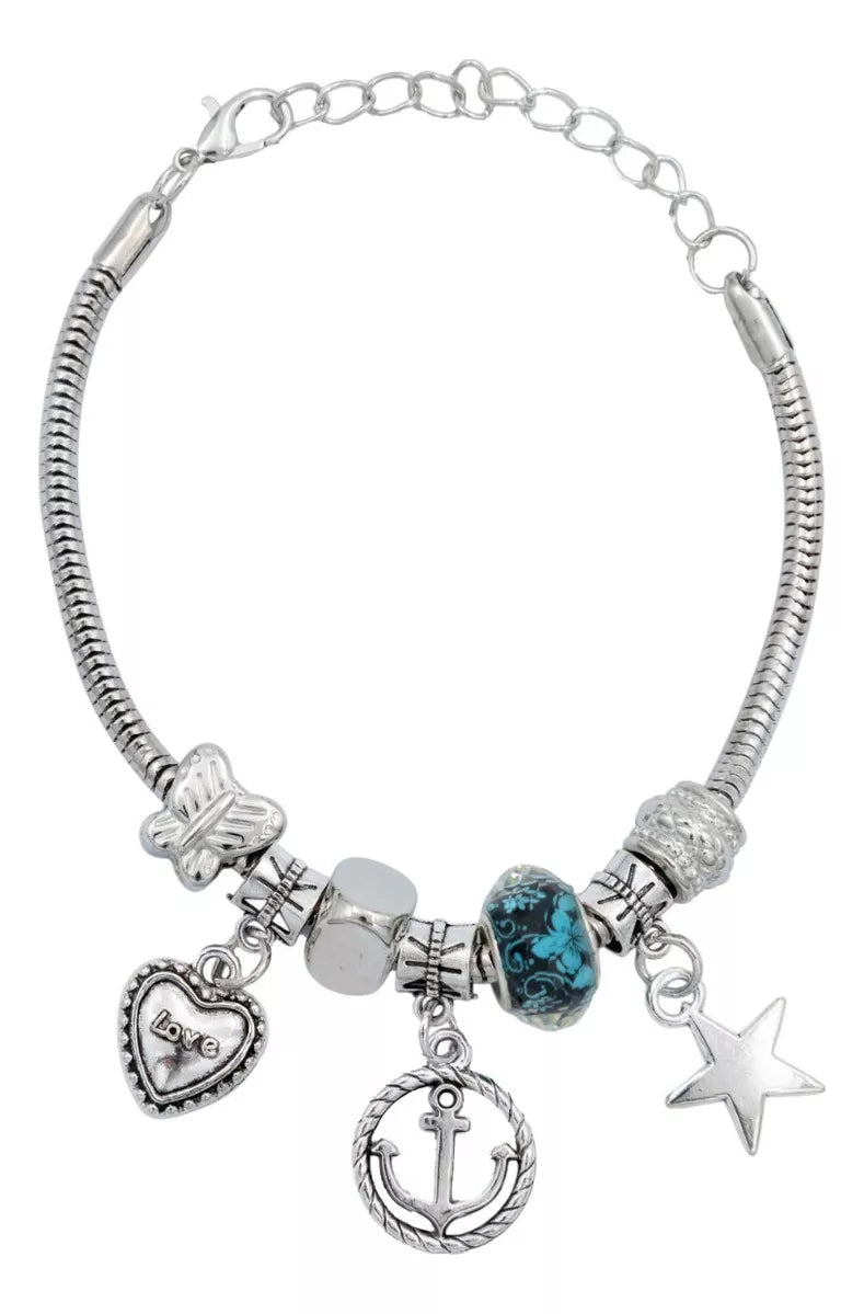 Pulsera Ajustable Charms Cadena Serpiente Regalo Mujer