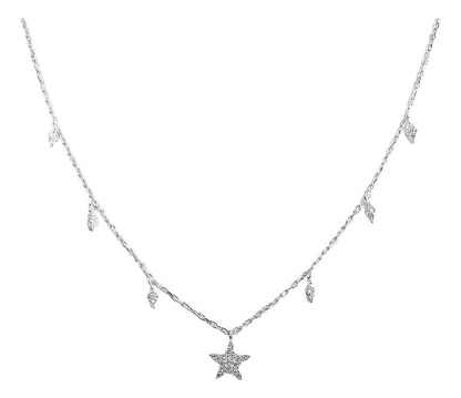 Collar Corazon Estrella Luna Mujer Amor Regalo Plata 925