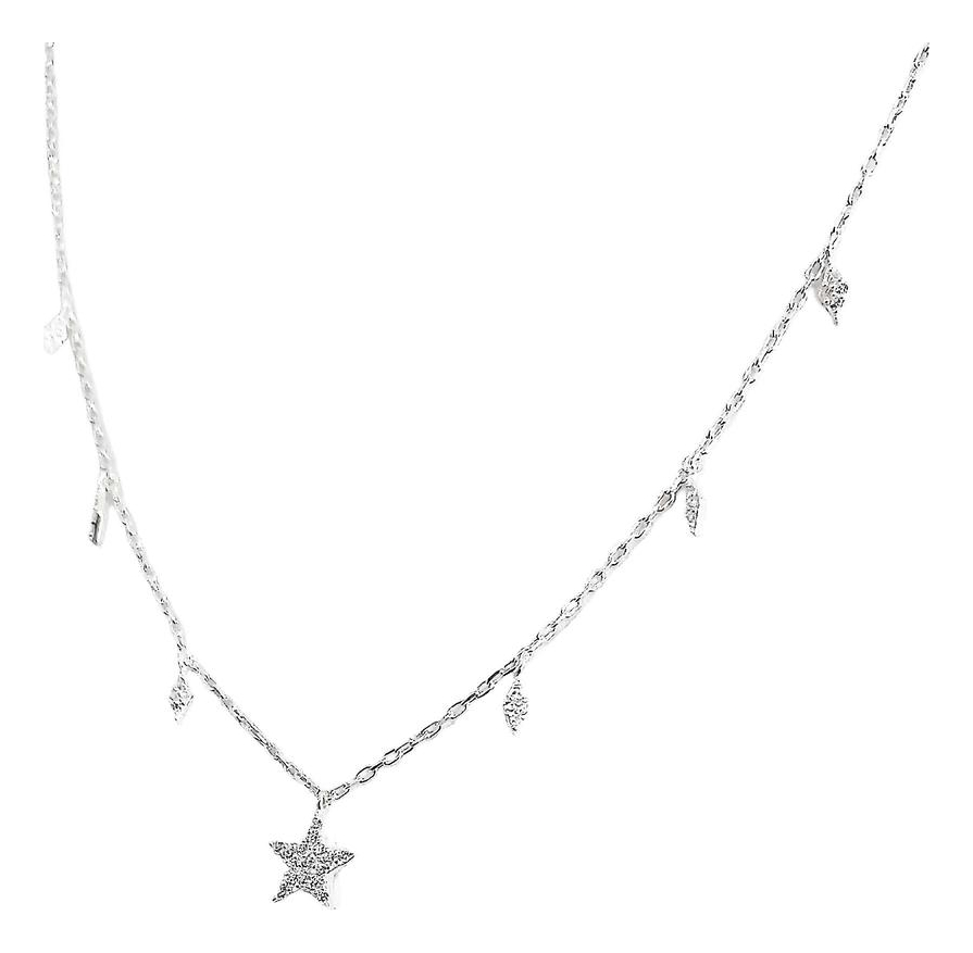 Collar Corazon Estrella Luna Mujer Amor Regalo Plata 925